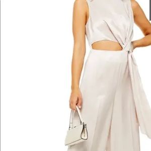 TOPSHOP Sleeveless Satin Bridal Jumpsuit